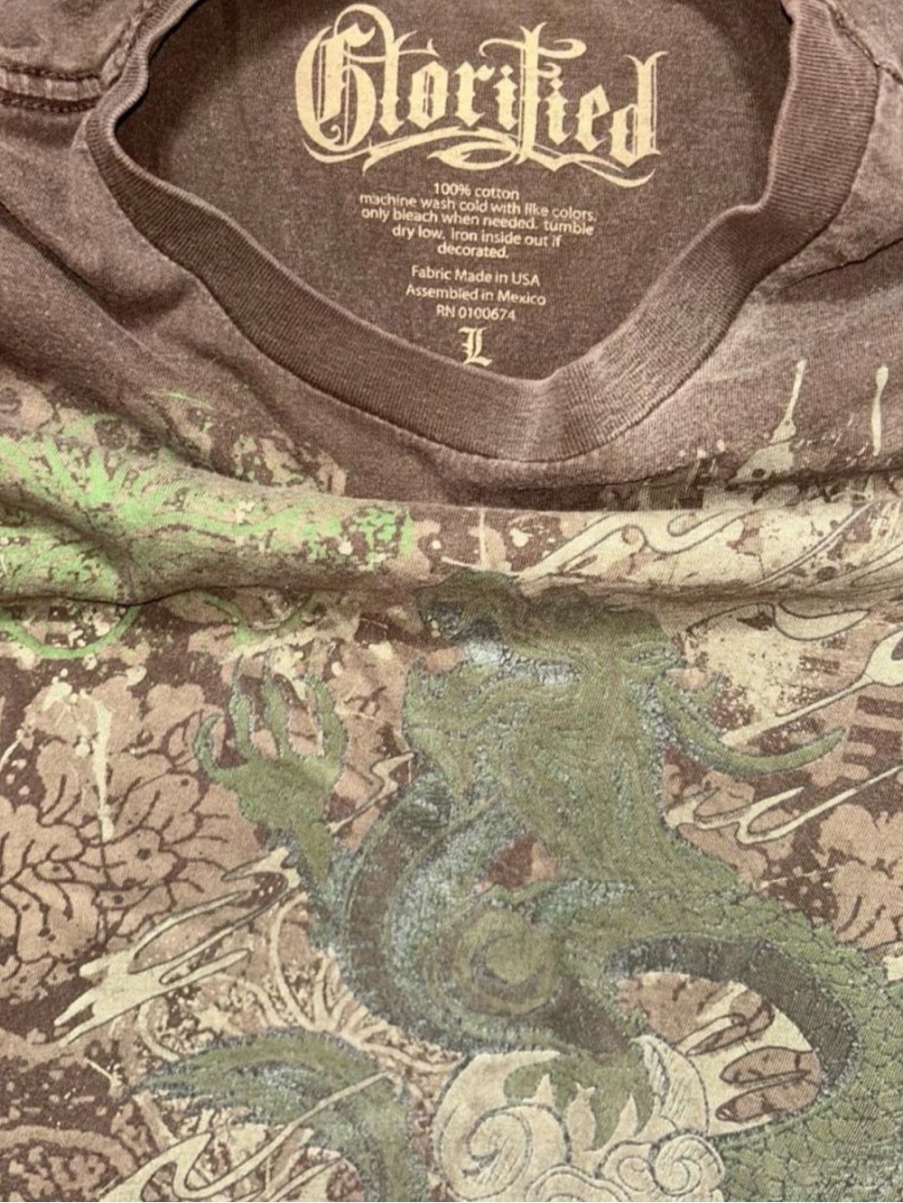 Hot Topic Women Short Sleeve Tee Dragon Grunge